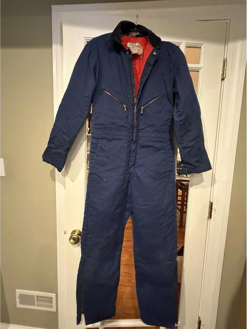 VTG Walls Blizzard -Pruf Insulated Coveralls Size Small Navy  Unisex USA